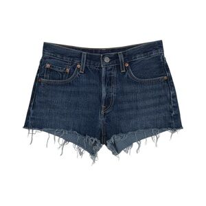 Levi’s 501 Cut Off Jean Shorts Women’s Size 24 Dark‎ Wash High Rise